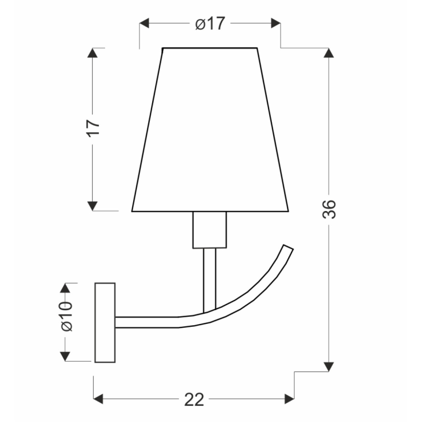 Aplică de perete VITORIA 1xE14/40W/230V galbenă/alamă