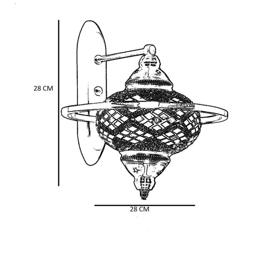 Aplică de perete YENI, 1xE27/40W/230V, bronz