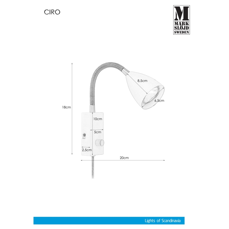 Aplică dimabilă Markslöjd 106589 CIRO 1xGU10/7W/230V