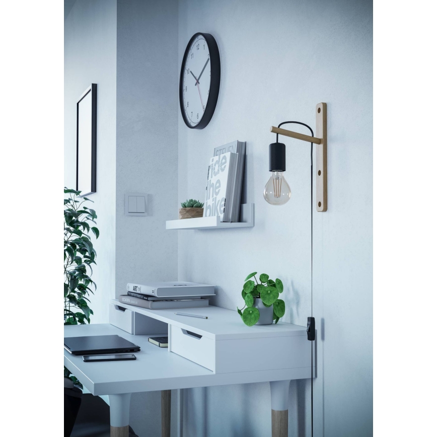 Aplică Eglo 1xE27/10W/230V maro/negru ficus de cauciuc