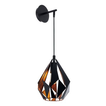 Aplică Eglo 62836 CARLTON PRO 1xE27/60W/230V negru