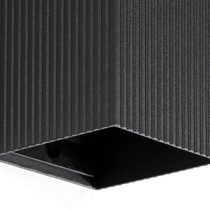 Aplică FARO 40535 SOLE 1xGU10/8W/230V negru canelat dreptunghiular
