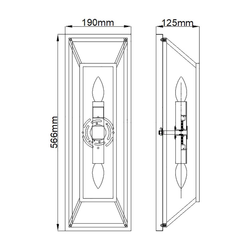 Aplică FU LIGHTON 2xE14/60W/230V maro/neagră Hinkley