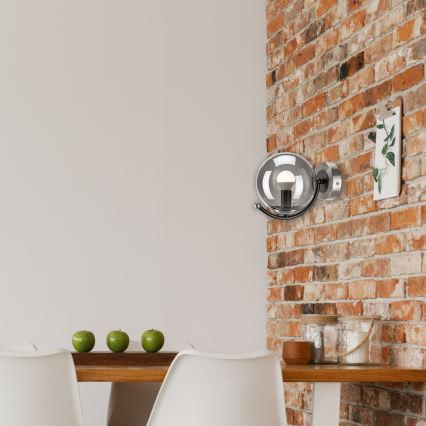 Aplică GEORGIA 1xE14/5W/230V crom mat/fumuriu