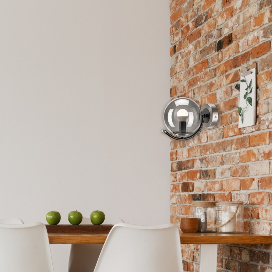 Aplică GEORGIA 1xE14/5W/230V crom mat/fumuriu