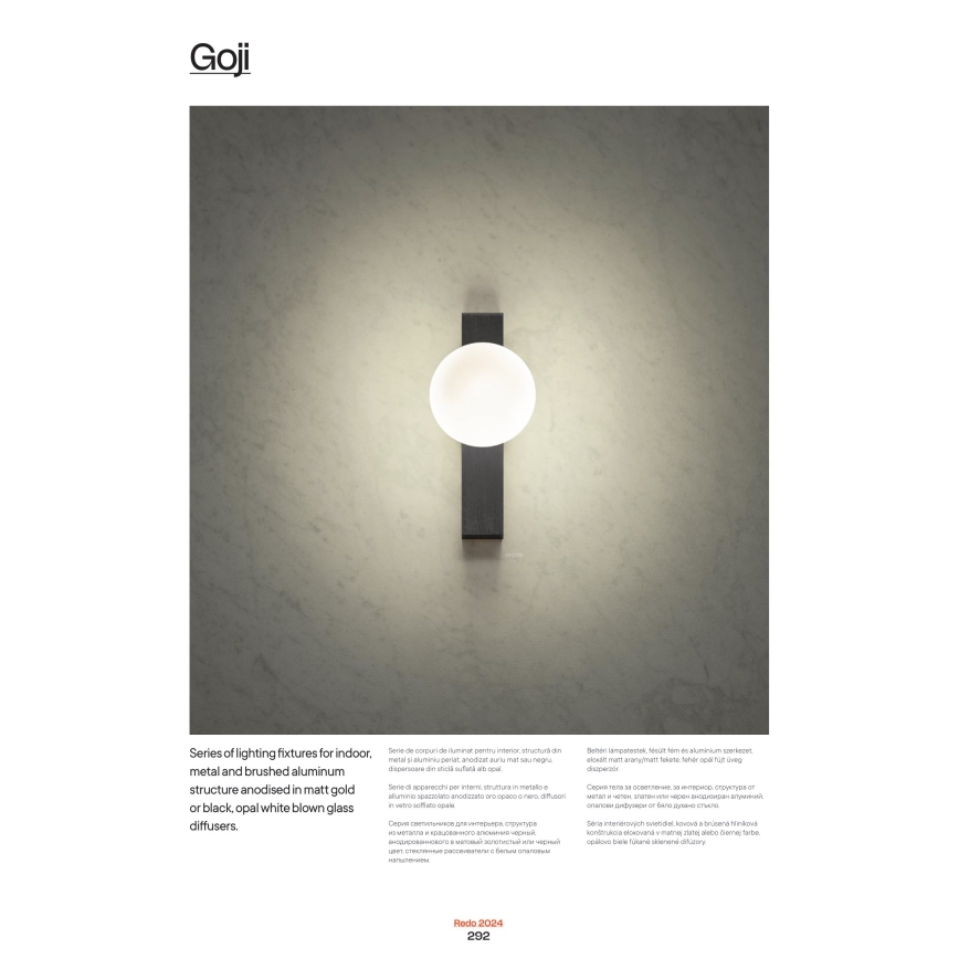 Aplică GOJI Redo 01-2372 1xG9/28W/230V auriu