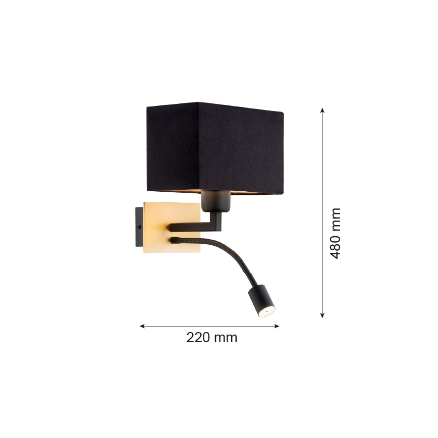 Aplică LED BILL 1xE27/15W/230V + LED/4,5W Argon 1041