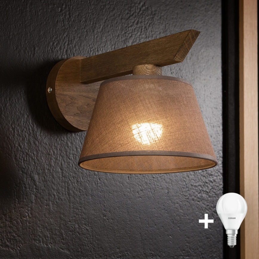 Aplică LED Brilagi ANTHONY 1xE14/40W/230V stejar nuc/maro