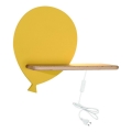 Aplică LED cu raft pentru copii BALLOON LED/4W/230V galben/lemn