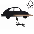 Aplică LED cu raft pentru copii CAR LED/5W/230V neagră/lemn
