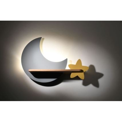 Aplică LED cu raft pentru copii MOON LED/5W/230V