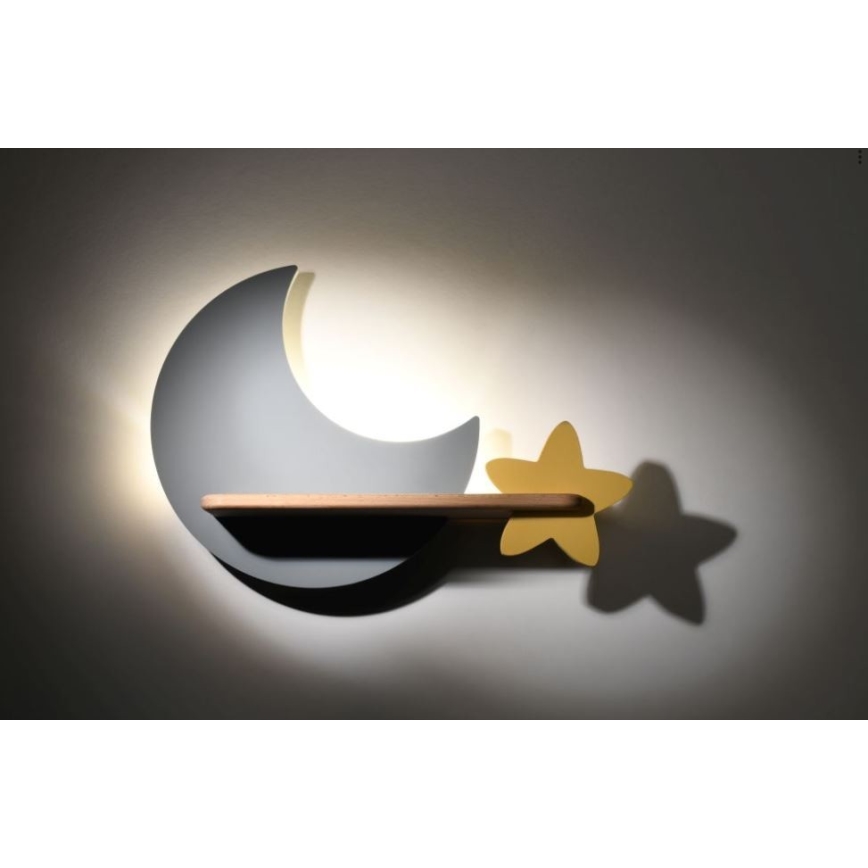 Aplică LED cu raft pentru copii MOON LED/5W/230V