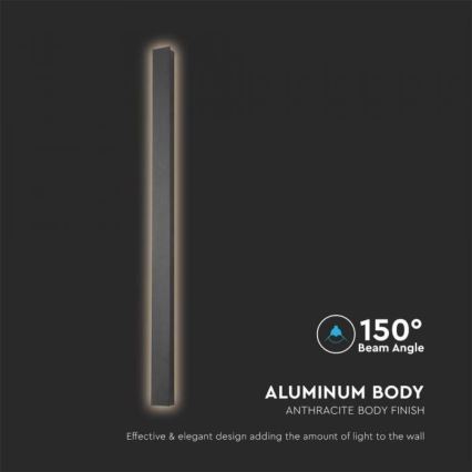 Aplica LED de exterior, 10W, 230V, 3000K, IP65, 51 cm, antracit