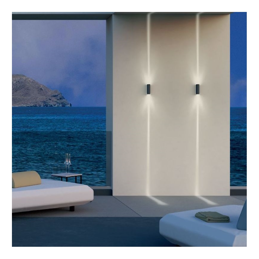 Aplică LED de exterior ACE 2xLED/5,84W/230V 3000K IP54 gri Redo 90421