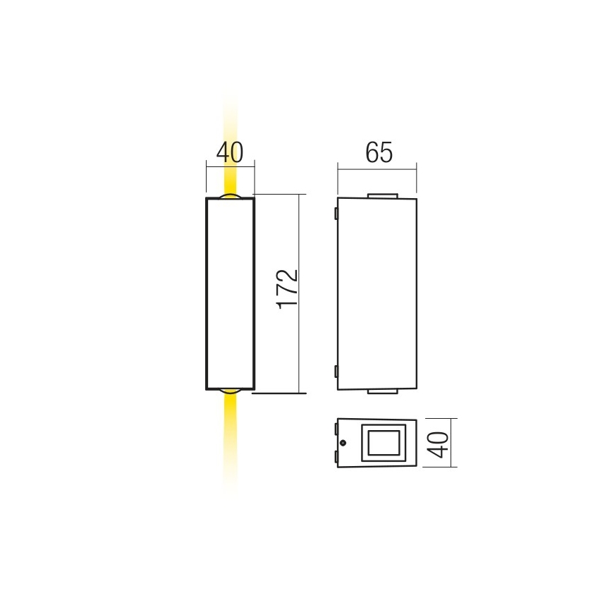 Aplică LED de exterior ACE 2xLED/5,84W/230V 3000K IP54 gri Redo 90421