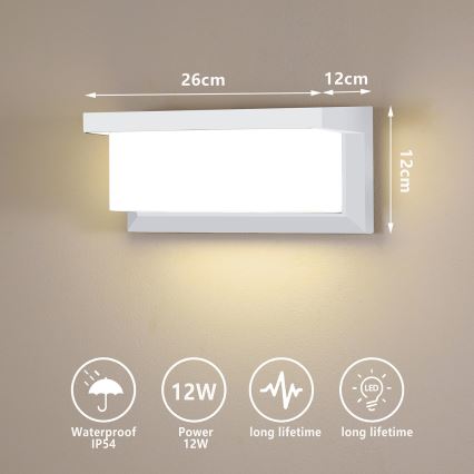 Aplică LED de exterior Brilagi BRICKY LED/12W/230V alb IP54