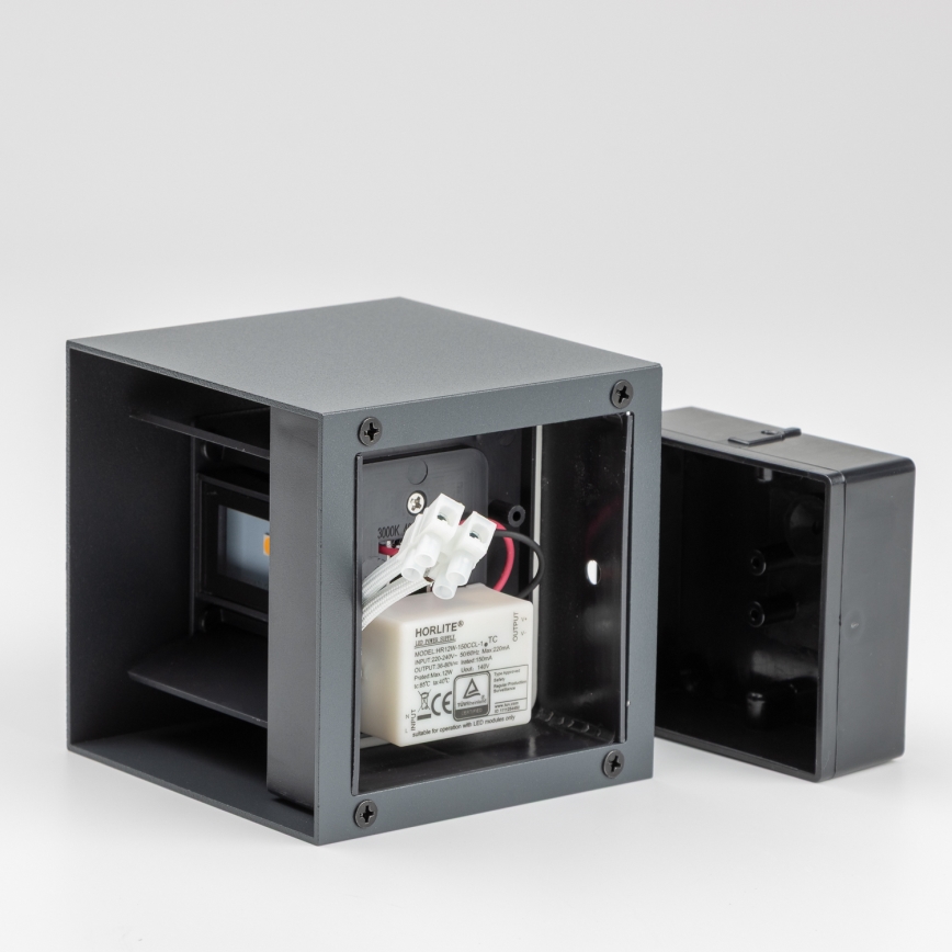 Aplică LED de exterior Brilagi CUBE LED/6W/230V antracit IP54