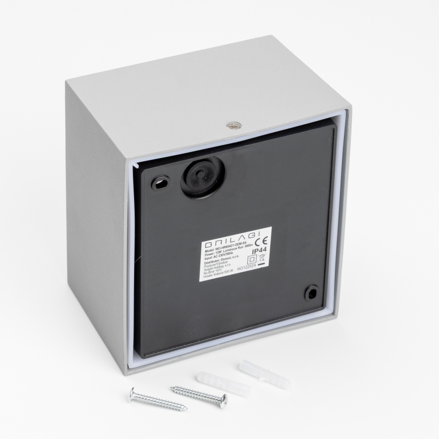 Aplică LED de exterior Brilagi TERNI LED/12W/230V gri IP44