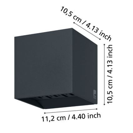 Aplică LED de exterior 2xLED/3,3W/230V IP54 Eglo