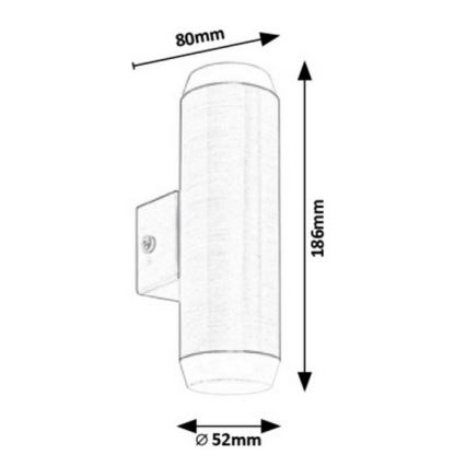 Aplică LED de exterior 2xLED/4W/230V IP44 crom satinat Rabalux