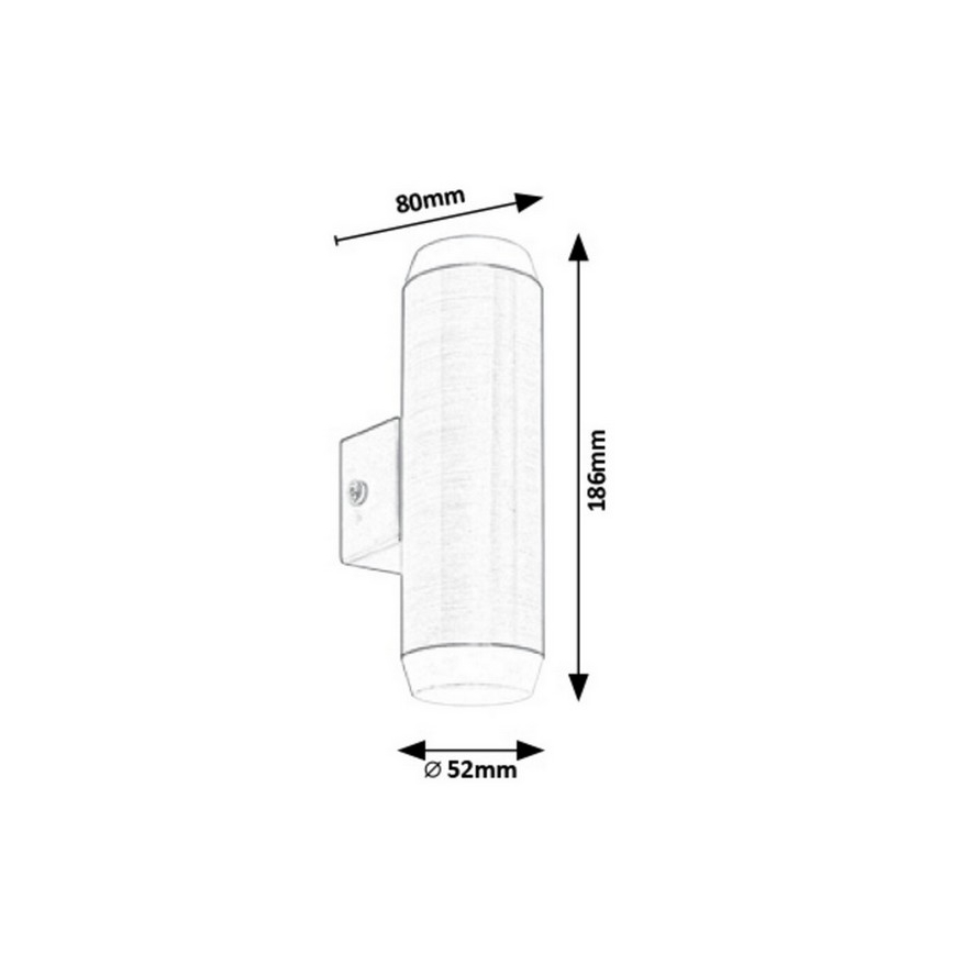 Aplică LED de exterior 2xLED/4W/230V IP44 crom satinat Rabalux