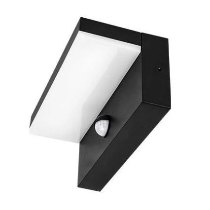 Aplica LED de exterior cu senzor, 9W, 230V, 4000K, IP44, neagră