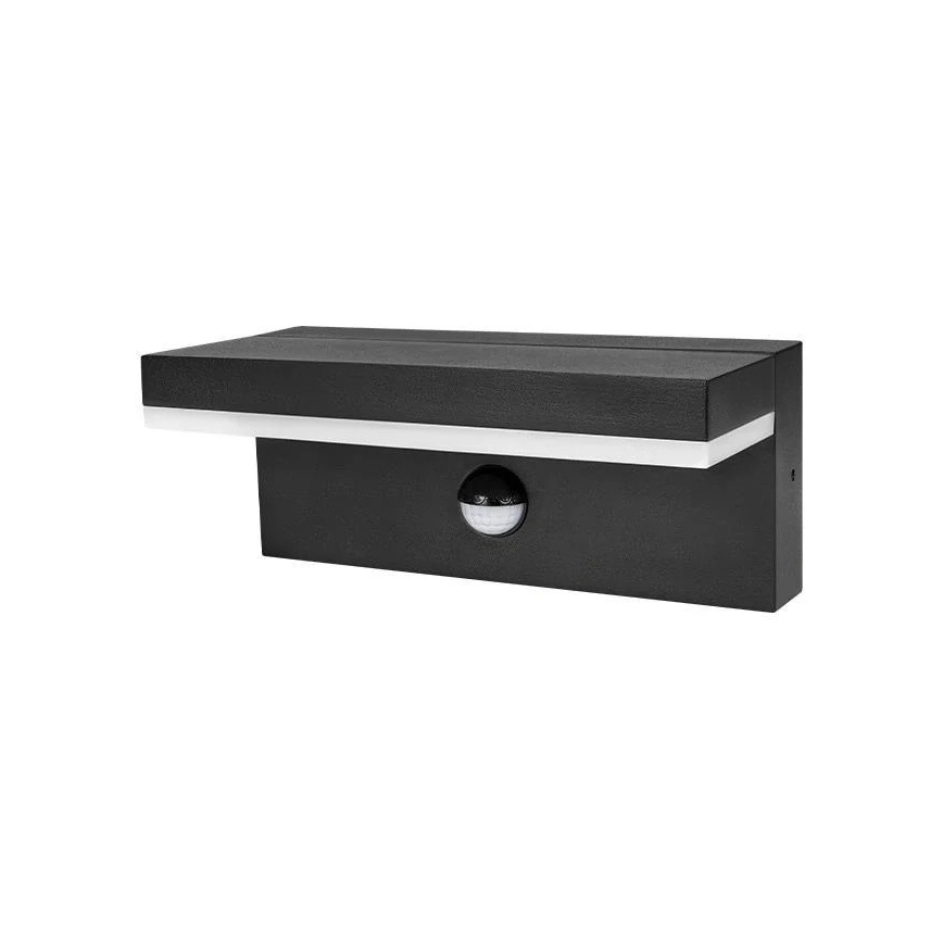 Aplica LED de exterior cu senzor, 9W, 230V, 4000K, IP44, neagră