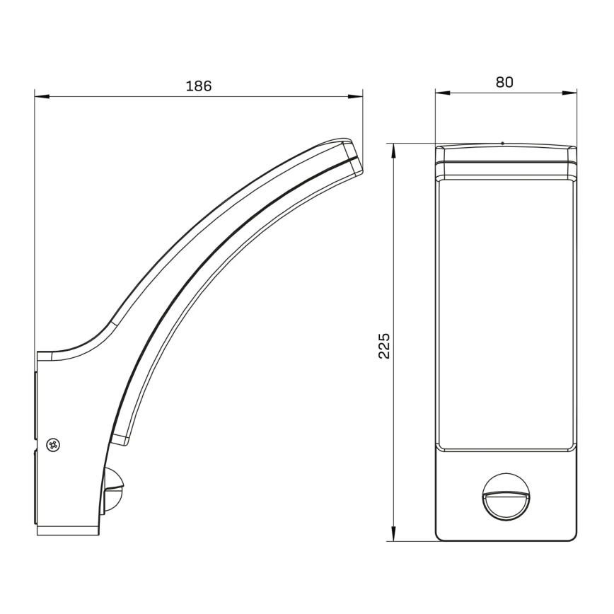 Aplică LED de exterior cu senzor AMY LED/12W/230V IP44 negru