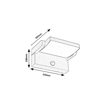 Aplică LED de exterior cu senzor Brilagi ANKLE LED/18W/230V 3000K IP65 antracit