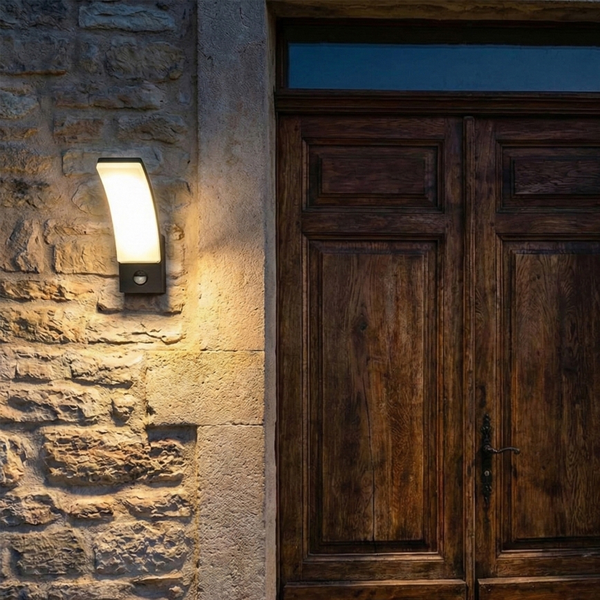 Aplică LED de exterior cu senzor Brilagi ARCELO LED/9W/230V IP44