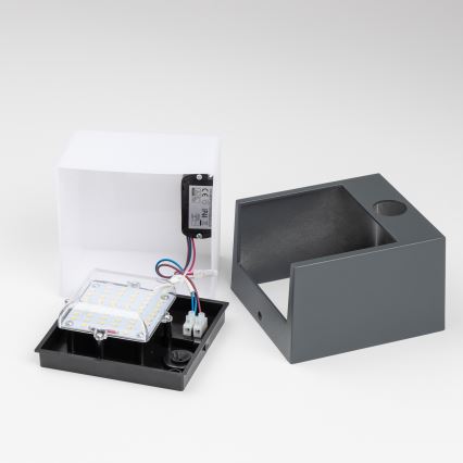 Aplică LED de exterior cu senzor Brilagi TERNI LED/12W/230V antracit IP44