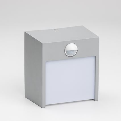 Aplică LED de exterior cu senzor Brilagi TERNI LED/12W/230V gri IP44