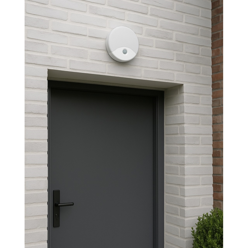 Aplica LED de exterior cu senzor de mișcare, 18W, 230V, IP44, alb