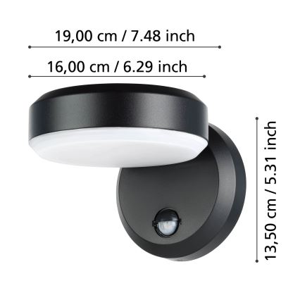 Aplică LED de exterior cu senzor LED/10,8/230V IP44 Eglo