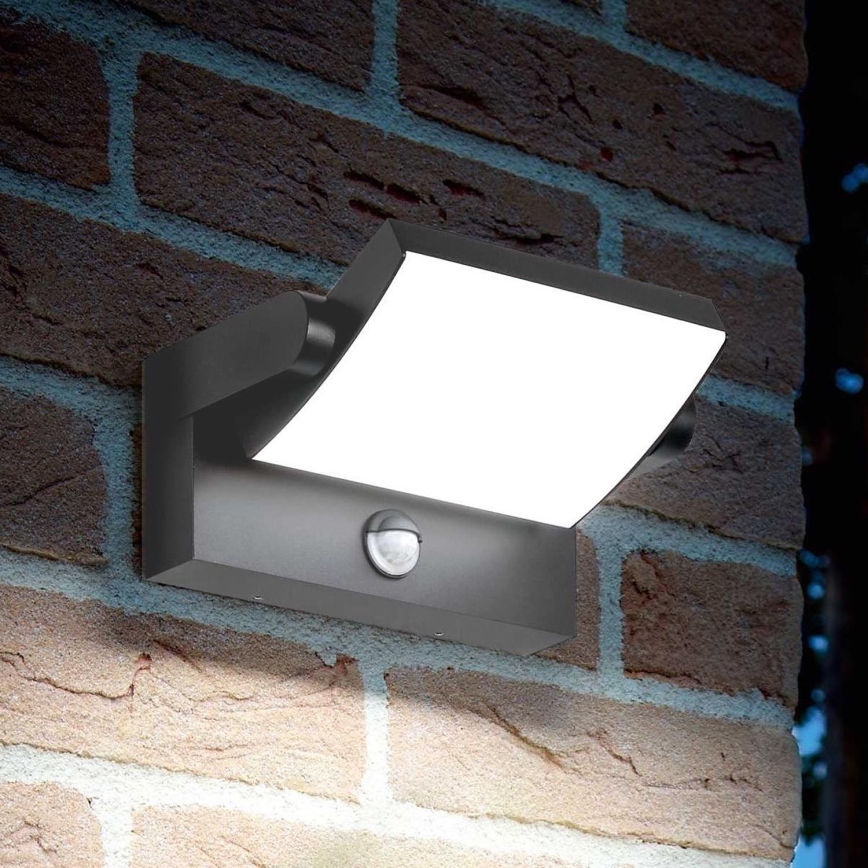Aplică LED de exterior cu senzor Ideal Lux SWIPE LED/20,5W/230V IP54 antracit