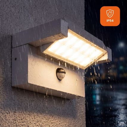 Lampă LED de perete pentru exterior cu senzor de mișcare și senzor de amurg LED/25W/230V 3000/4000/6500K IP54 albă