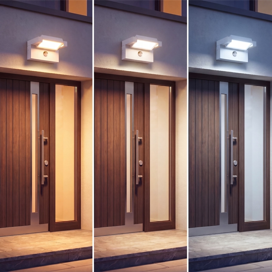 Lampă LED de perete pentru exterior cu senzor de mișcare și senzor de amurg LED/25W/230V 3000/4000/6500K IP54 albă