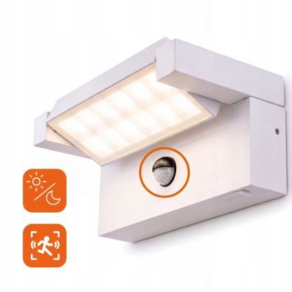 Lampă LED de perete pentru exterior cu senzor de mișcare și senzor de amurg LED/25W/230V 3000/4000/6500K IP54 albă