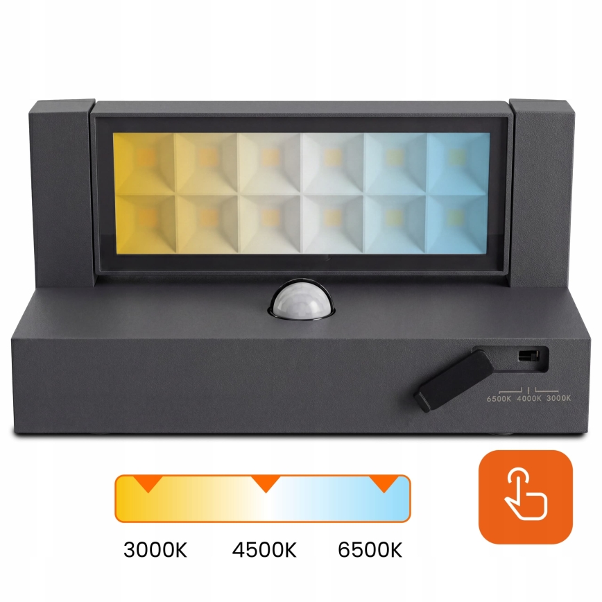 Aplică de perete LED pentru exterior cu senzor de mișcare și de amurg LED/25W/230V 3000/4000/6500K IP54 negru