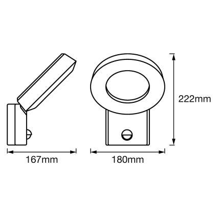 Aplică LED de exterior cu senzor LOOP 1xLED/12W/230V IP44 Ledvance