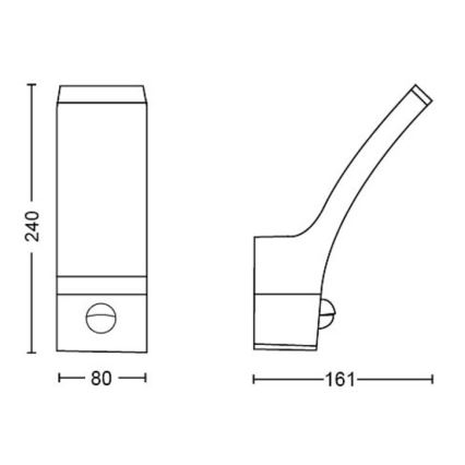 Aplică LED de exterior cu senzor Philips SPLAY LED/3,8W/230V IP44