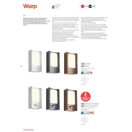 Aplică LED de exterior cu senzor Redo 90487 WARP LED/8W/230V IP44 maro