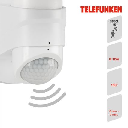 Aplică LED de exterior cu senzor Telefunken 304306TF LED/16W/230V IP44 alb