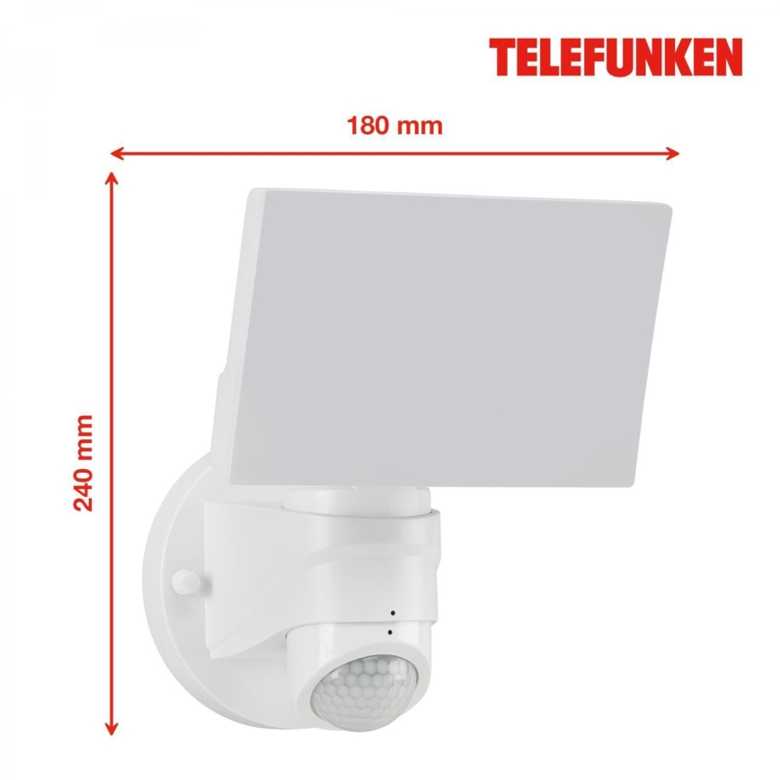 Aplică LED de exterior cu senzor Telefunken 304306TF LED/16W/230V IP44 alb