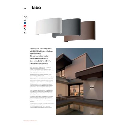 Aplică LED de exterior FABO LED/6W/230V 3000K IP54 maro Redo 90227