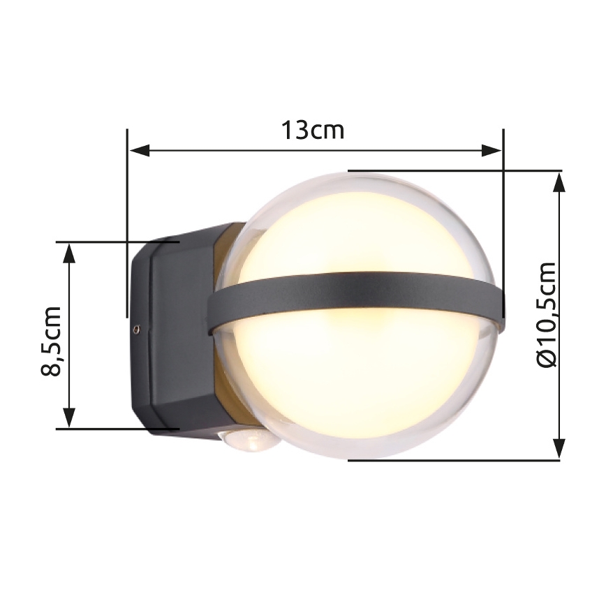 Aplică LED de exterior Globo LED/12W/230V IP54 negru