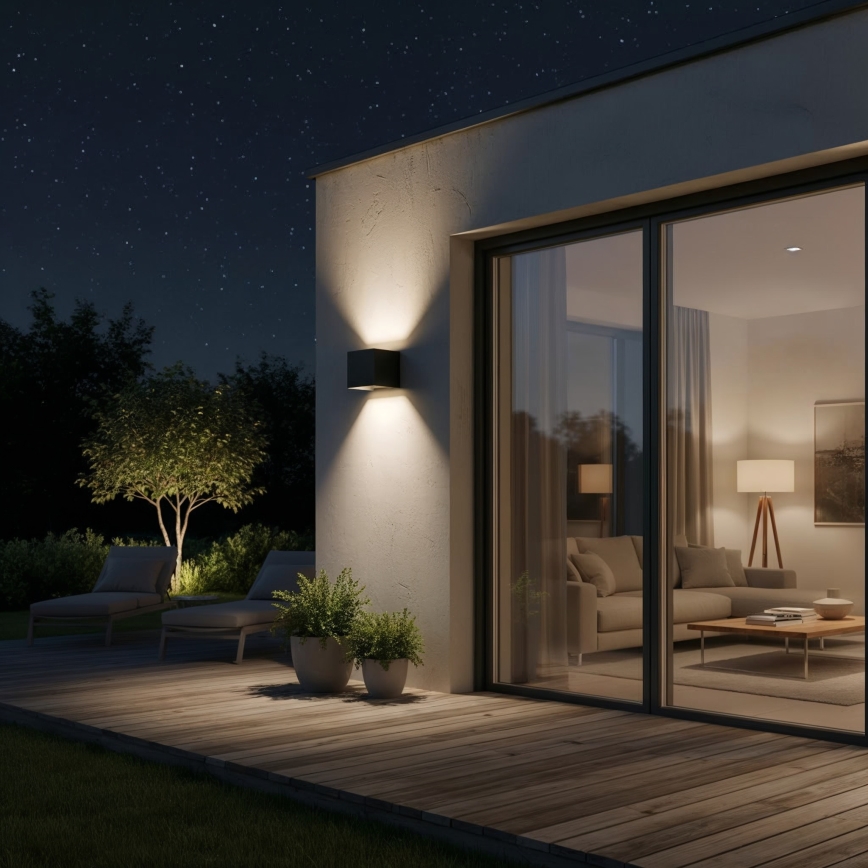 Aplică LED de exterior Ideal Lux ATOM LED/12W/230V CRI 90 IP54 negru