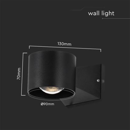 Aplică LED de exterior LED/5W/230V 3000K IP65 negru