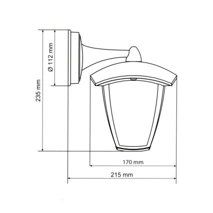 Aplică LED de exterior LUNA 1xE27/60W/230V IP44 Brilagi
