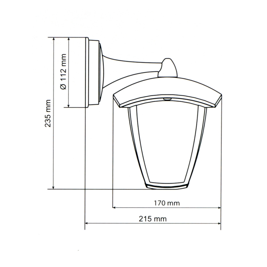 Aplică LED de exterior LUNA 1xE27/60W/230V IP44 Brilagi